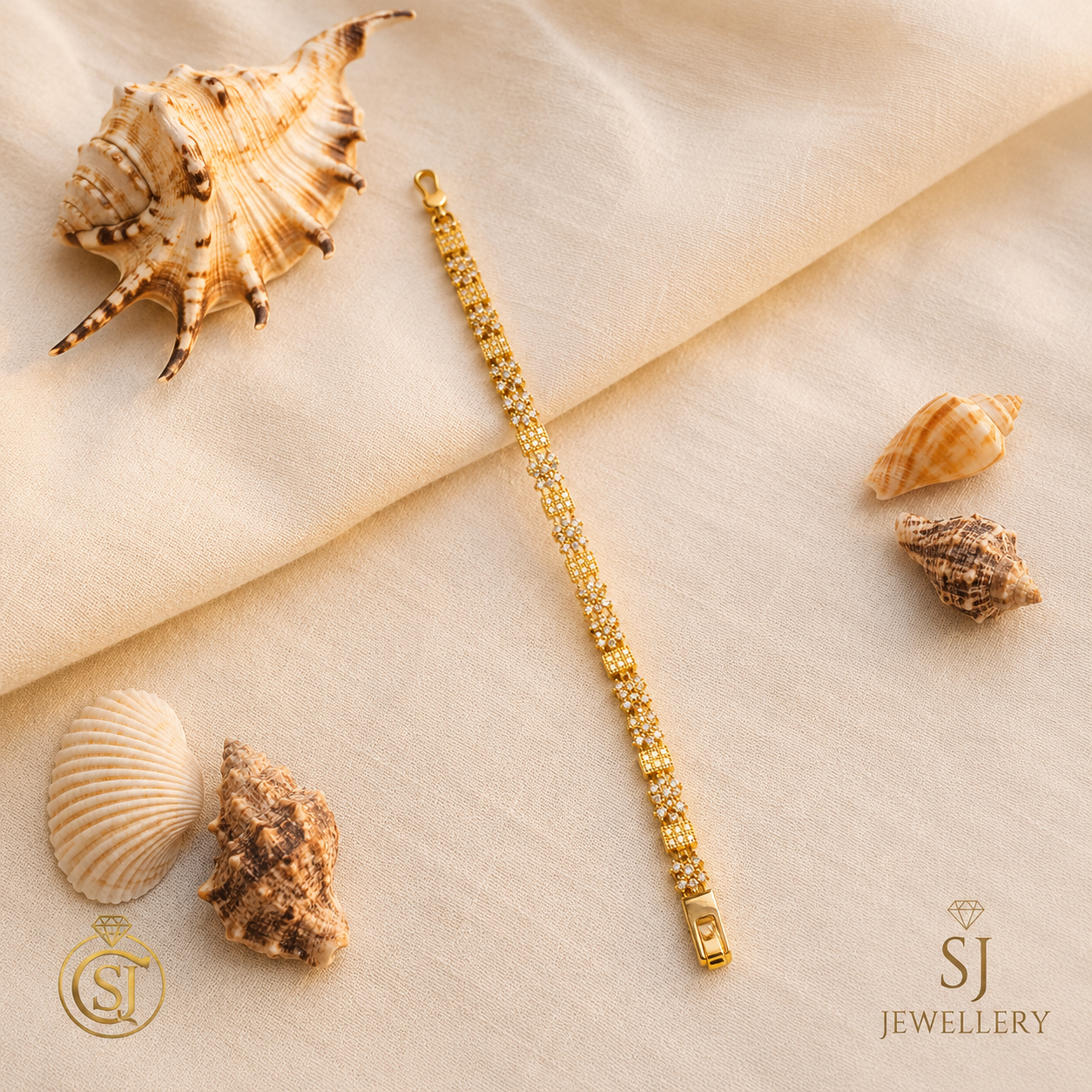 Gold-Tone Crystal Link Bracelet