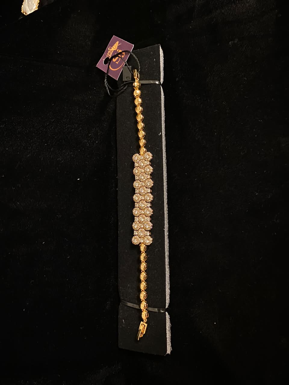 Gold-Tone Crystal Floral Link Bracelet