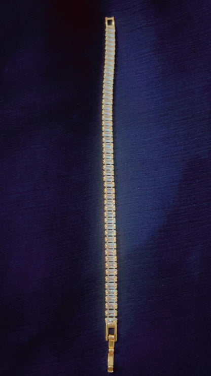 Luxury Gold-Plated Crystal Tennis Bracelet