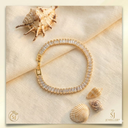 Luxury Gold-Plated Crystal Tennis Bracelet