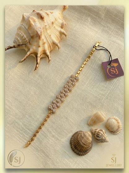 Gold-Tone Crystal Floral Link Bracelet