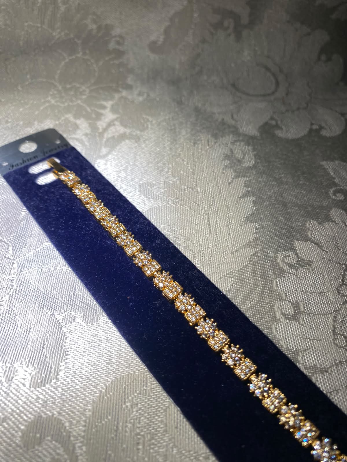 Gold-Tone Crystal Link Bracelet
