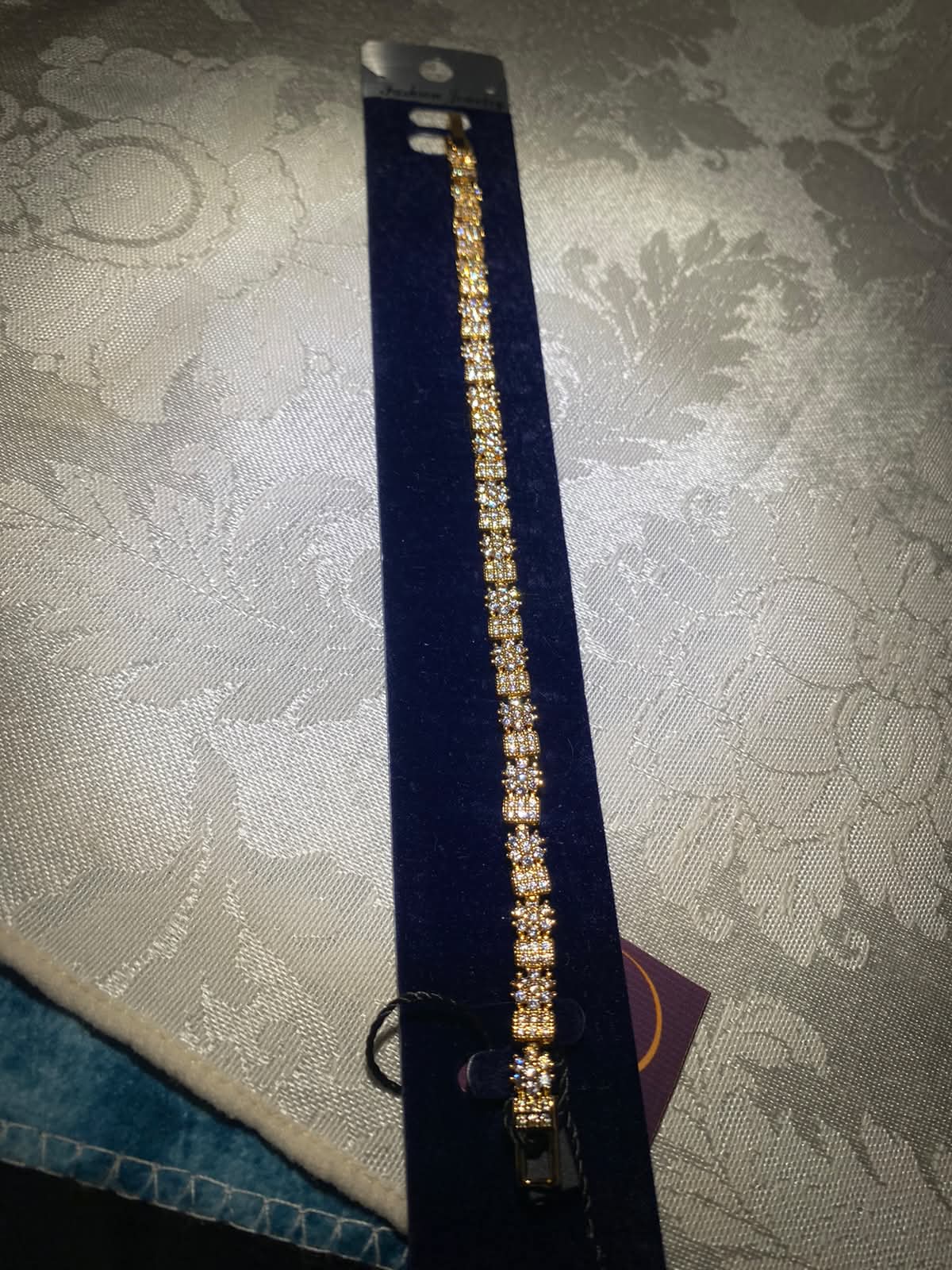 Gold-Tone Crystal Link Bracelet