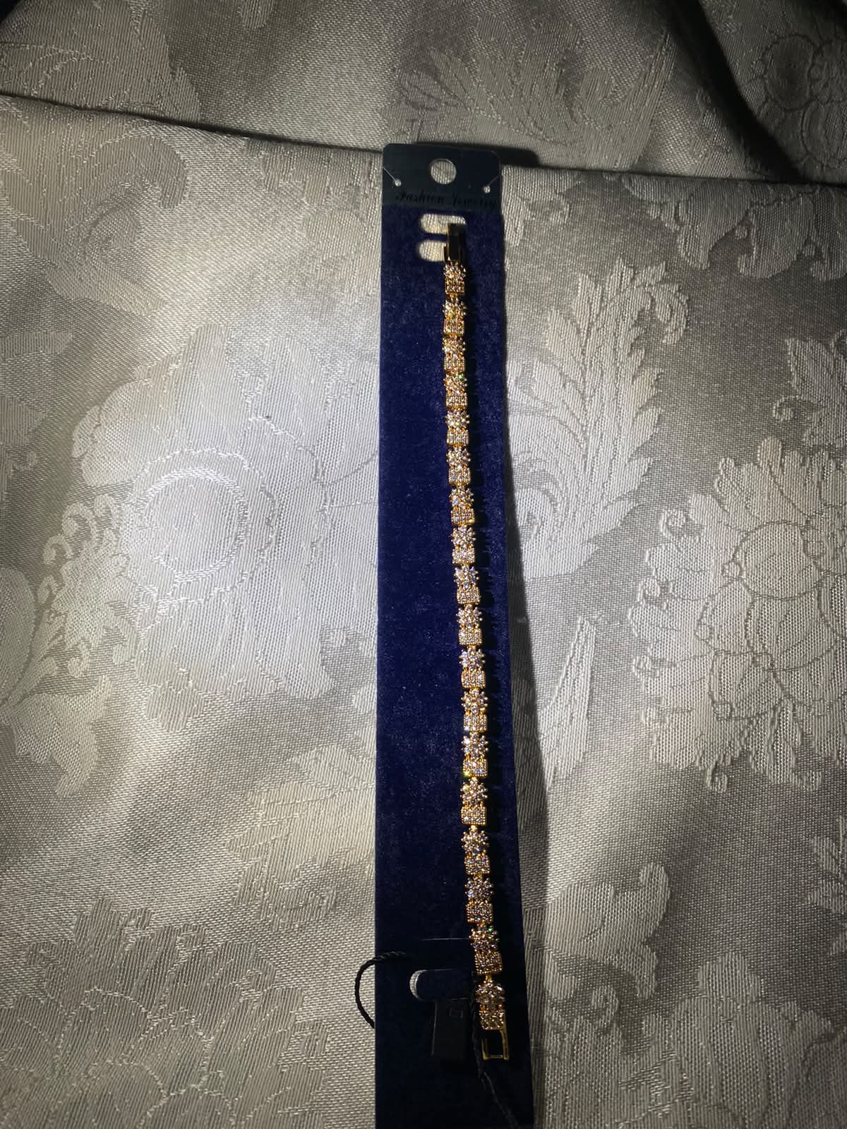 Gold-Tone Crystal Link Bracelet