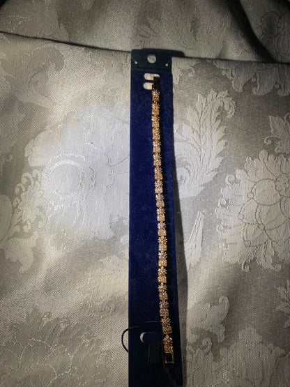 Gold-Tone Crystal Link Bracelet
